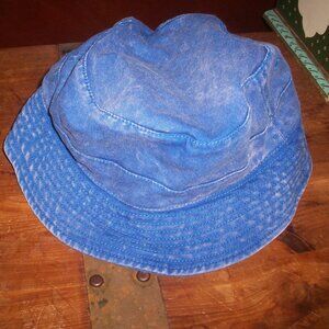 Bucket Hat Blue Cap Original Use Cotton Women's Size S/M,  2in  Brim